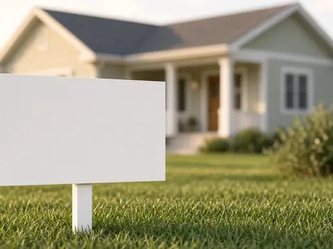 AI image of a blank yard sign on a lawn